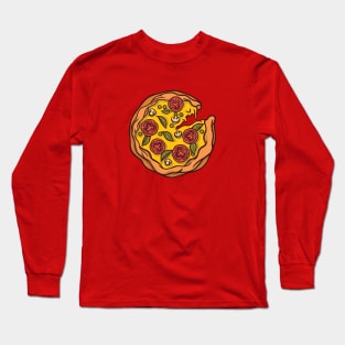 Cute Pizza Illustration Long Sleeve T-Shirt